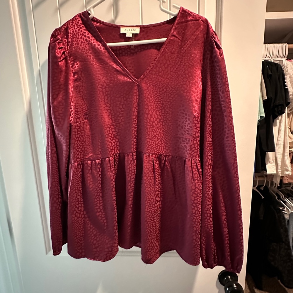 Maroon silk blouse